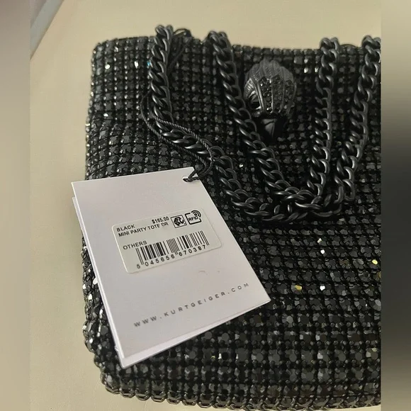 Kurt Geiger NWT Mini Party Tote/Bag All-over Crystals w/ Iconic Bird Head - Picture 13 of 15